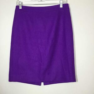 J. Crew The Pencil Skirt Purple Wool Blend Preppy Colorful Lined Pencil Skirt 2